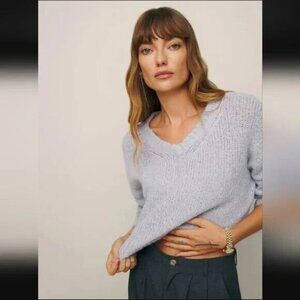 Reformation Wenda Alpaca Wool Crop Sweater in Purple Lavender Mist Size Large
